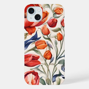 Diseño de patrón de WC de tulipanes floreciendo