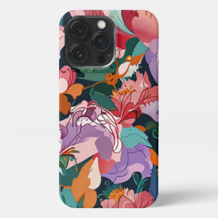 Funda Para iPhone 13 Pro Diseño de patrones florales en pasto suave