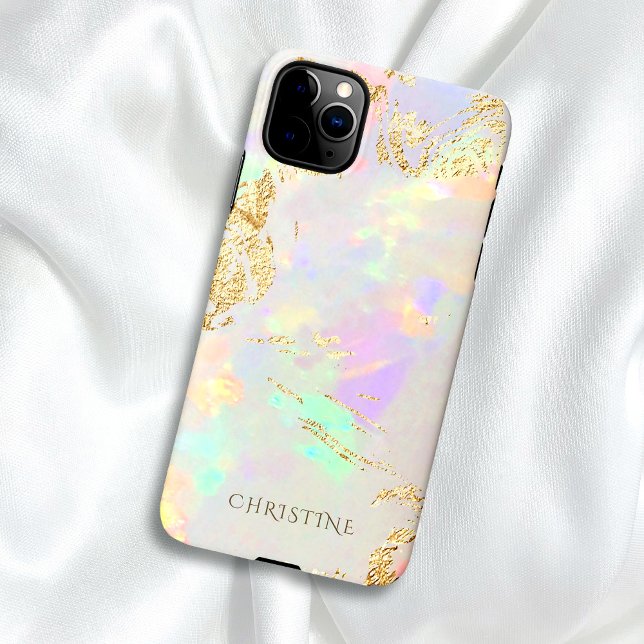 Funda Para iPhone diseño de piedra opal de nombre personalizado (Subido por el creador)