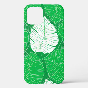 Funda Para iPhone 12 diseño de pintura de hoja tropical abstracta