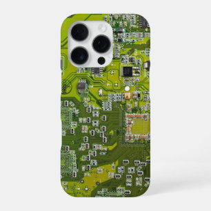 Funda Para iPhone 16 Pro Diseño de placa de circuito PCB verde claro para p