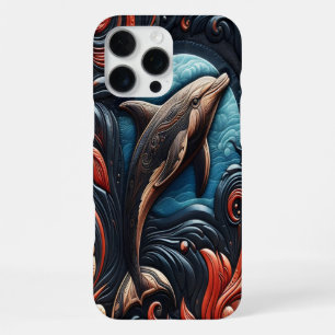 Funda Para iPhone 16 Pro Max Diseño de remolino de delfín artístico