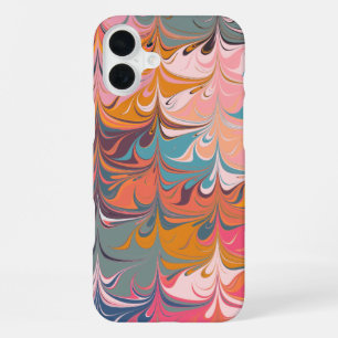 Funda Para iPhone 16 Plus Diseño de remolino de mármol abstracto artístico c
