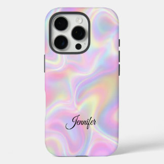 Funda Para iPhone 16 Pro Diseño de remolino holográfico pastel vibrante fem