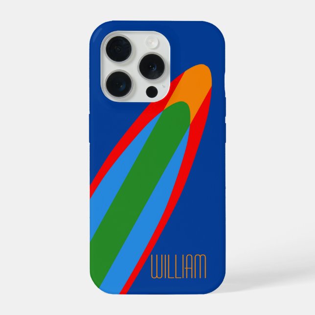 Funda Para iPhone Diseño de tabla de surf azul para iPhone 15 - Tema (Reverso )