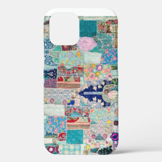 Funda Para iPhone 12 Diseño de Tapiz de Colcha de Aqua y Azul