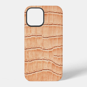 Funda Para iPhone 12 Diseño de textura de cuero de reptil naranja