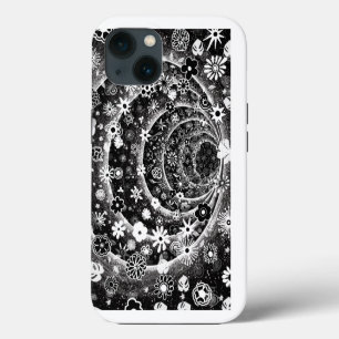 Diseño de túnel floral blanco y negro
