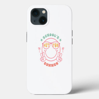 Diseño de verano "La escuela está fuera" retro gru