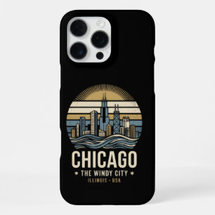 Funda Para iPhone 16 Pro Max Diseño de viaje retro de Chicago