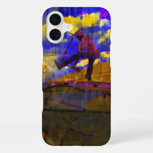 Funda Para iPhone 16 Plus Diseño Deportivo de Arte de Patinete Acrobático