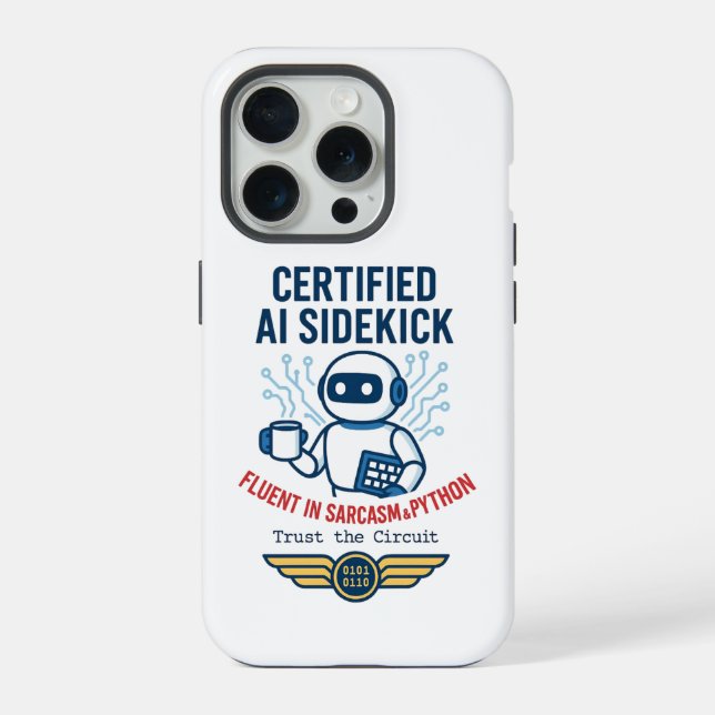 Funda Para iPhone Diseño divertidísimo de inteligencia artificial (Reverso )