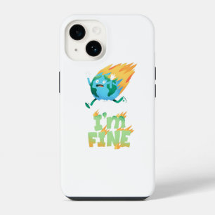 Funda Para iPhone 14 Diseño divertido de cambio climático en la Tierra