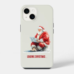 Funda Para iPhone 14 Diseño divertido de Santa navideño cargando