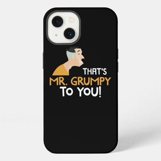 Funda Para iPhone Diseño divertido del Sr. Grumpy Old Man (Reverso )