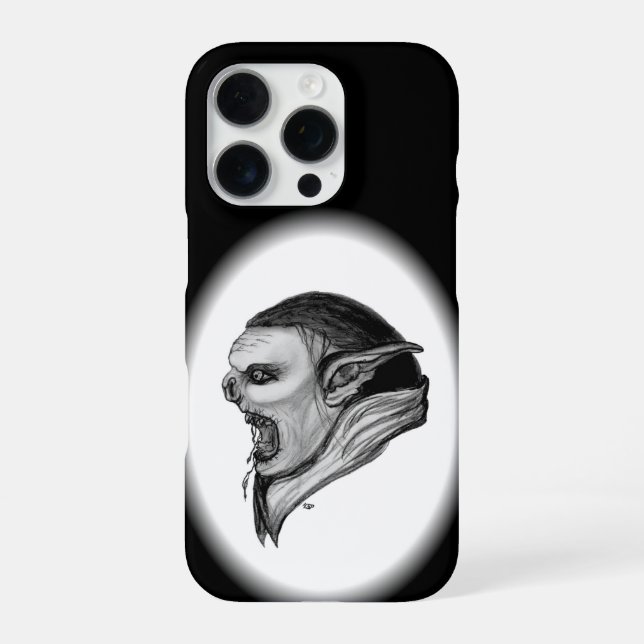 Funda Para iPhone Diseño en blanco y negro de Troll (Reverso)