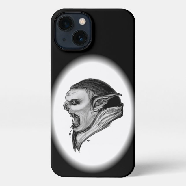 Funda Para iPhone Diseño en blanco y negro de Troll (Reverso )