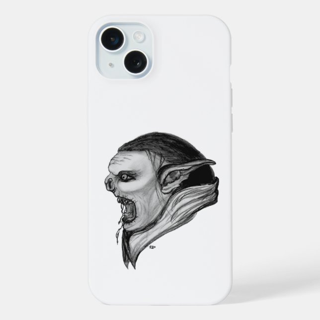 Funda Para iPhone Diseño en blanco y negro de Troll (Reverso )