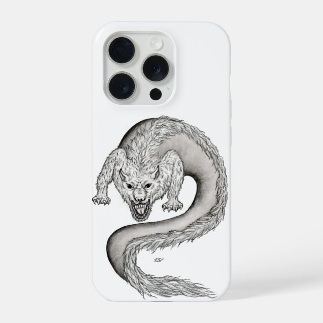 Funda Para iPhone Diseño en blanco y negro de Wolfdragon (Reverso )