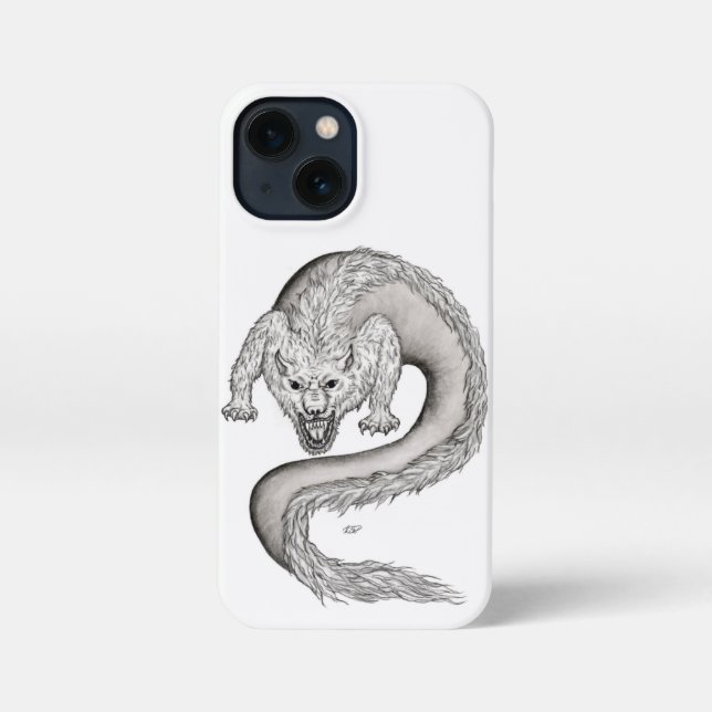 Funda Para iPhone Diseño en blanco y negro de Wolfdragon (Reverso )