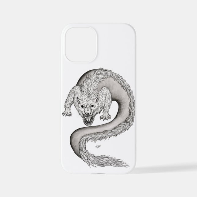 Funda Para iPhone Diseño en blanco y negro de Wolfdragon (Reverso )