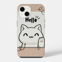Diseño estético de gato hola vintage marrón lindo