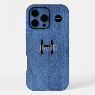 Funda Para iPhone 16 Pro Max Diseño falso Denim Estuche de teléfono celular HAM
