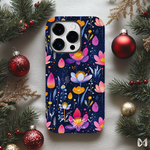 Funda Para iPhone 14 Pro Diseño floral creativo de bienestar y colores vibr