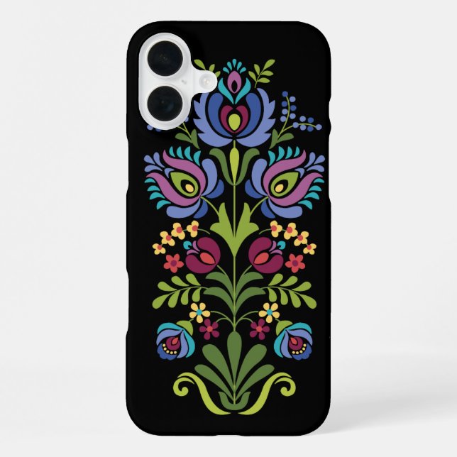 Funda Para iPhone Diseño floral de lavanda del folclore húngaro (Reverso )