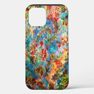 Funda Para iPhone 12 Pro Diseño Floral Rústico Abstracto Colorido