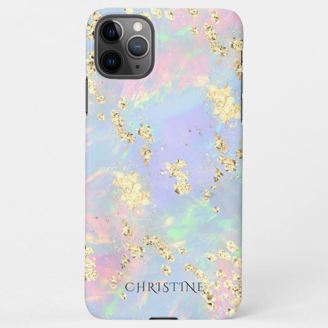 Funda Para iPhone diseño inspirado en opal de nombre personalizado (Reverso)