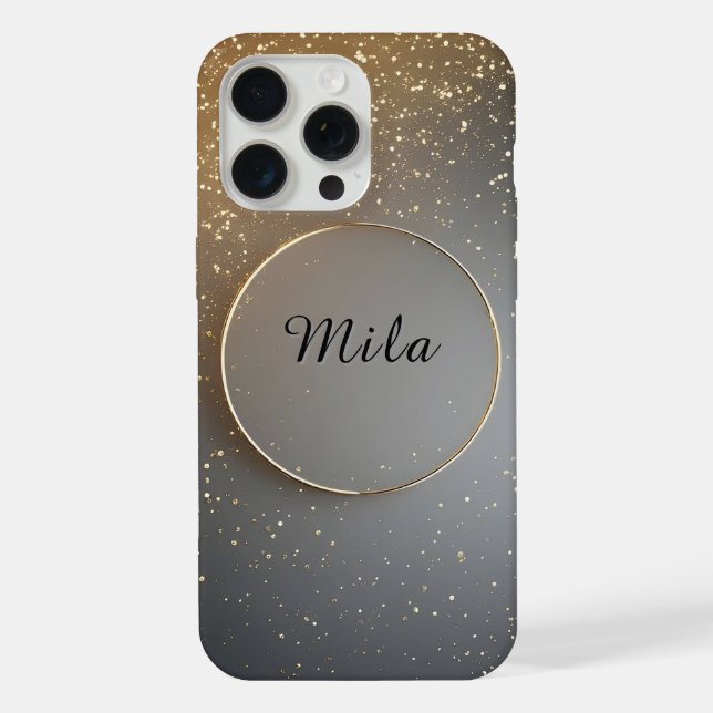 Funda Para iPhone Diseño minimalista circular dorado (Reverso )