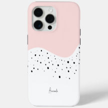 Diseño mínimo rosa con puntos Funda-Mate iPhone ca