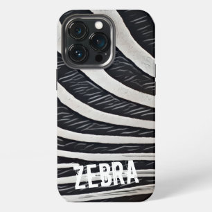 Funda Para iPhone 13 Pro Diseño negro y blanco de piel de cebra para el ama