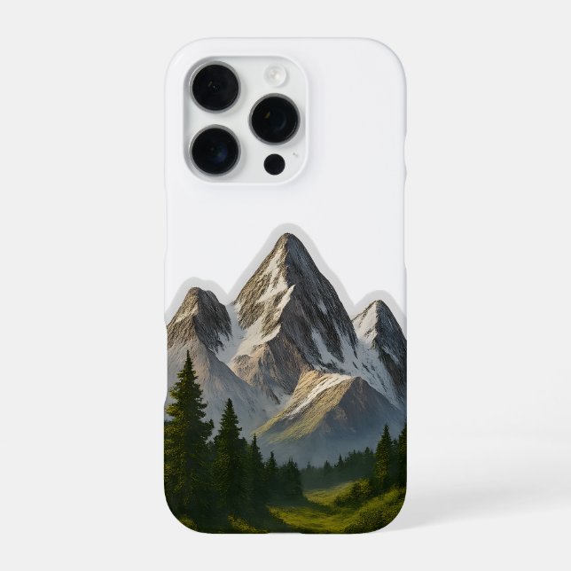 Funda Para iPhone Diseño paisajístico de montaña (Reverso)