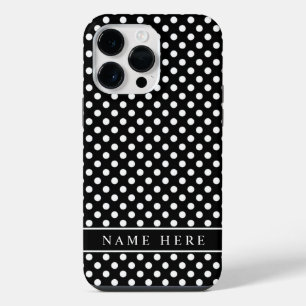 Funda Para iPhone 14 Pro Max Diseño personalizado de lunares en blanco y negro