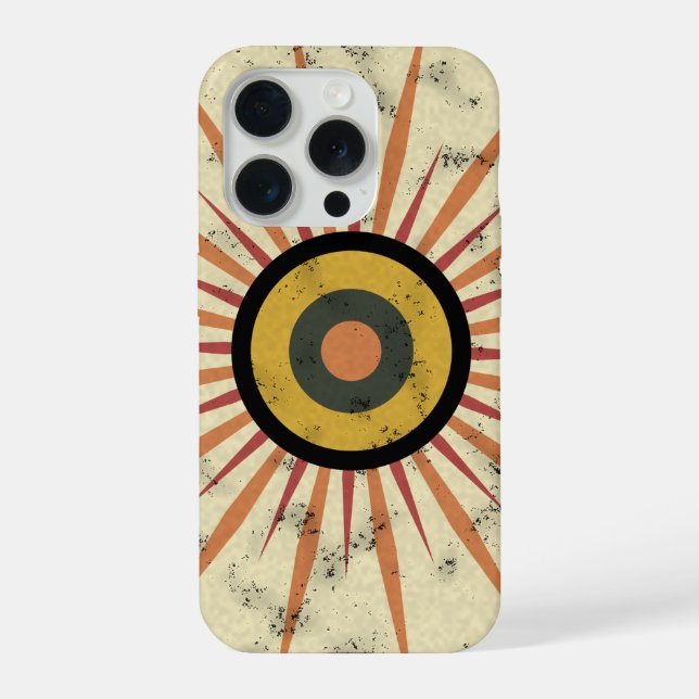 Funda Para iPhone Diseño Retro Boho de Explosión Solar (Reverso )