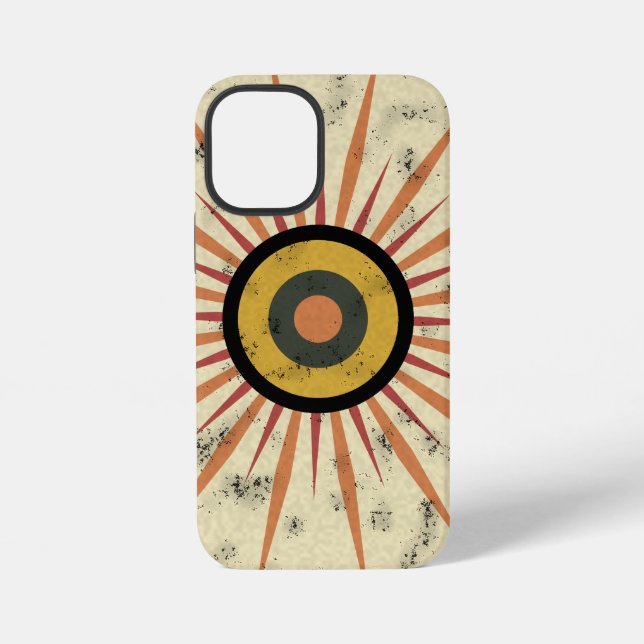 Funda Para iPhone Diseño Retro Boho de Explosión Solar (Reverso )