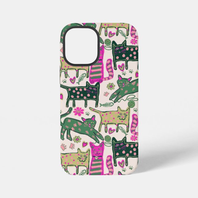 Funda Para iPhone Diseño Retro de Gato Divertido (Reverso )