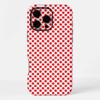 Funda Para iPhone 16 Pro Max Diseño rojo y blanco de los puntos de POlka Patrón