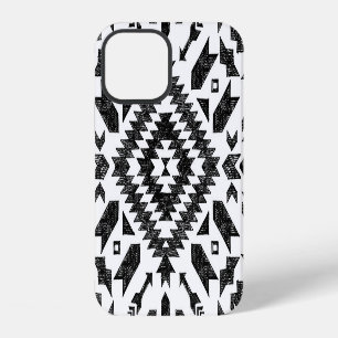 Funda Para iPhone 12 Diseño Tribal: Dibujado a Mano Blanco Negro