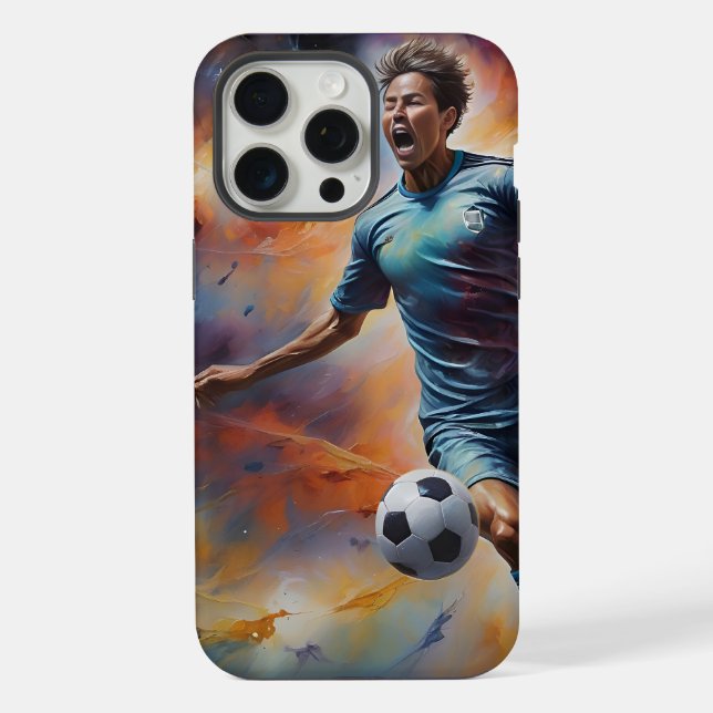 Funda Para iPhone Disparo de futbol de nebulosa espacial (Reverso )