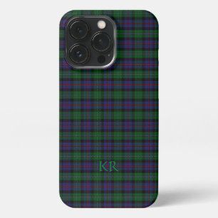 Funda Para iPhone 13 Pro Distrito de Argyll Tartán con monograma/ nombre