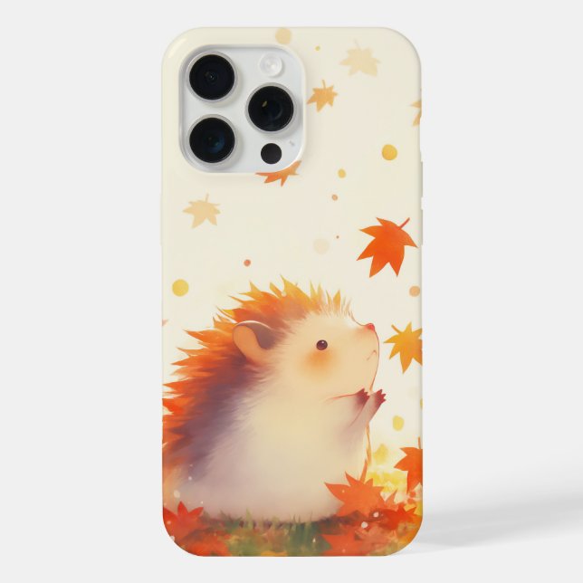 Funda Para iPhone Diversión de otoño del erizo (Reverso )