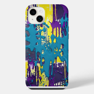 Funda Para iPhone 14 Plus Diversión en color turquesa morado de la explosión