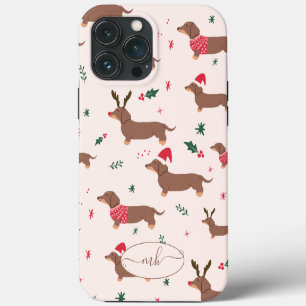 Funda Para iPhone 13 Pro Max Divertido patrón de mascotas de perros dachshund l