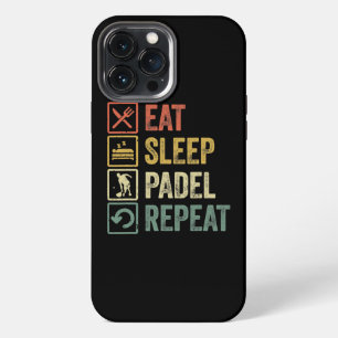 Funda Para iPhone 13 Pro Max Divertido Sleep Padel Repetir deportes retro vinta