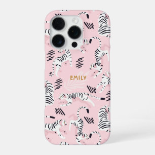 Funda Para iPhone 16 Pro Diviértete Cute Dulce Cheetah Cebra Rosa Personali