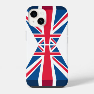 Funda Para iPhone 14 Doble Union Jack, bandera británica en 3D