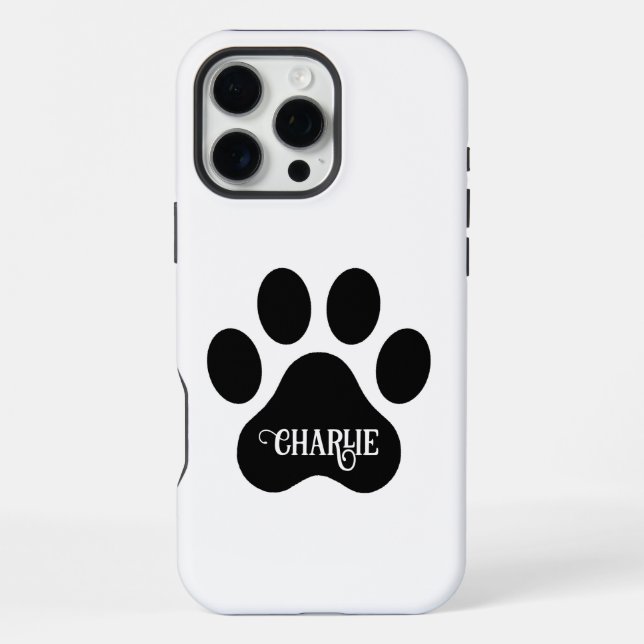 Funda Para iPhone Dog Paw Name Silhouette Design (Reverso )